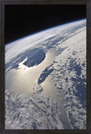 Framed High-Oblique view of the Gaspe Peninsula and Anticosti Island Print