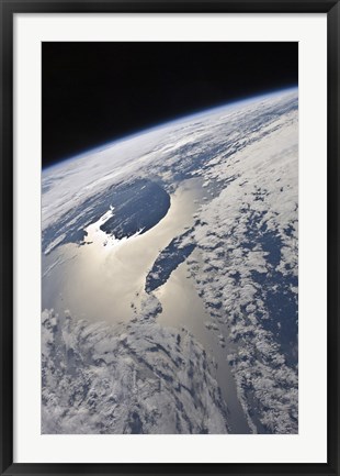 Framed High-Oblique view of the Gaspe Peninsula and Anticosti Island Print