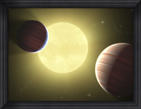 Framed Artist&#39;s Concept Illustrating the Two Saturn-sized Planets Discovered by the Kepler Mission Print
