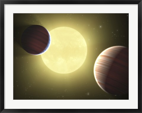 Framed Artist&#39;s Concept Illustrating the Two Saturn-sized Planets Discovered by the Kepler Mission Print