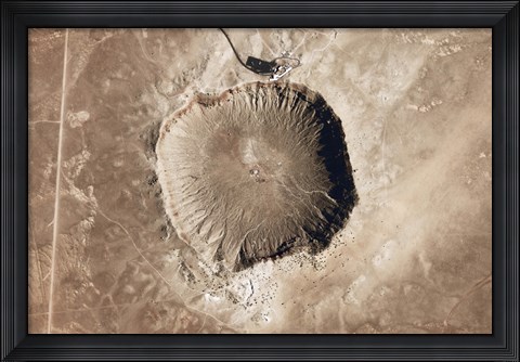 Framed Meteorite Impact Crater in the Northern Arizona desert of the United States Print