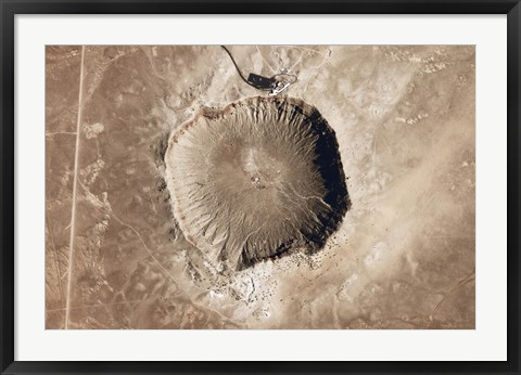 Framed Meteorite Impact Crater in the Northern Arizona desert of the United States Print