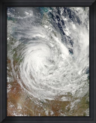 Framed Tropical Cyclone Yasi over Australia Print