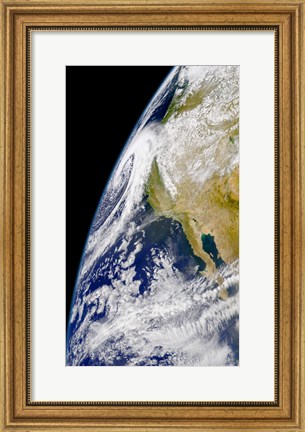 Framed Massive Low Pressure System Approaching the Northern California Coast Print