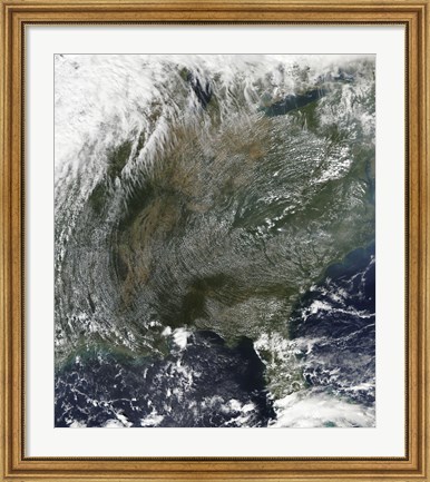 Framed Pinwheel-like pattern of High Pressure Clouds Stretches across the Eastern United States Print