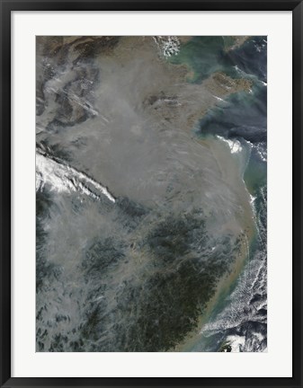 Framed Haze Over Eastern China Print