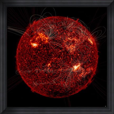 Framed Magnetic Field Visible on the Sun Print