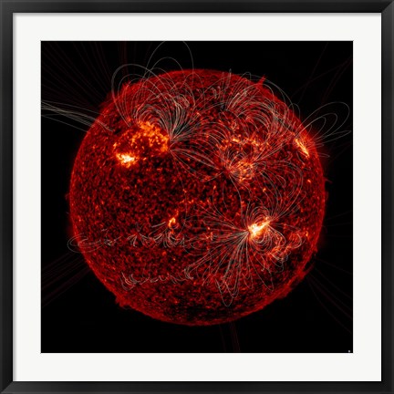 Framed Magnetic Field Visible on the Sun Print