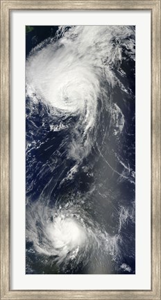 Framed Two Powerful Storms Span the Atlantic Ocean Print