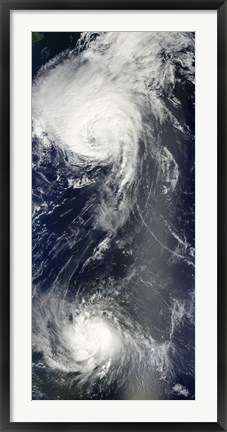 Framed Two Powerful Storms Span the Atlantic Ocean Print