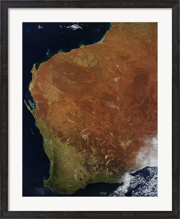 Framed Satellite view of Western Australia Print