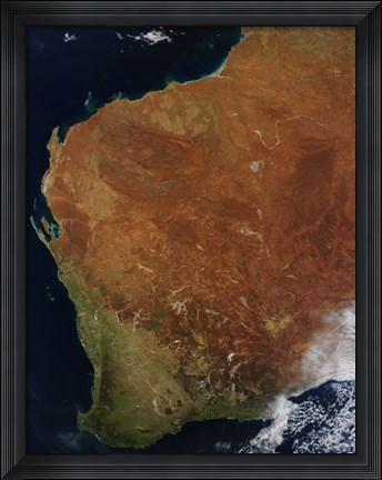 Framed Satellite view of Western Australia Print