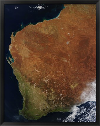 Framed Satellite view of Western Australia Print