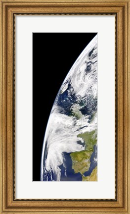 Framed View of Earth from Space Showing Phytoplankton Bloom Between Iceland and the United Kingdom Print