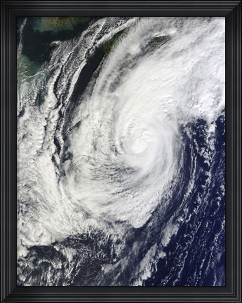 Framed Typhoon Chaba over the Ryukyu Islands, Japan Print