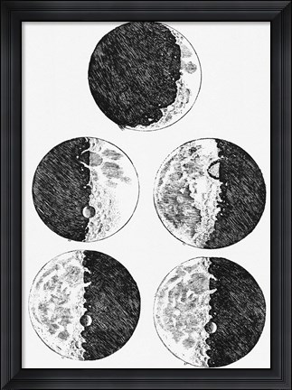 Framed Galileo&#39;s Drawings of the Phases of the Moon Print