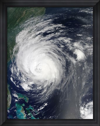 Framed Hurricane Earl Grazing the North Carolina Coast Print
