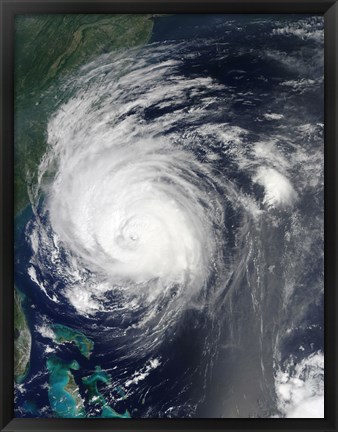 Framed Hurricane Earl Grazing the North Carolina Coast Print