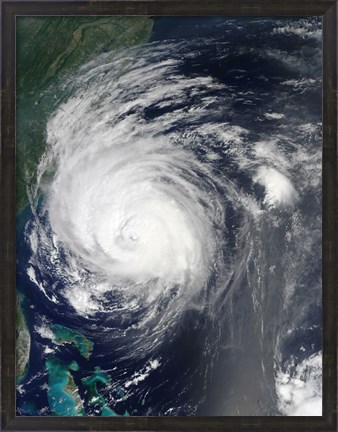 Framed Hurricane Earl Grazing the North Carolina Coast Print