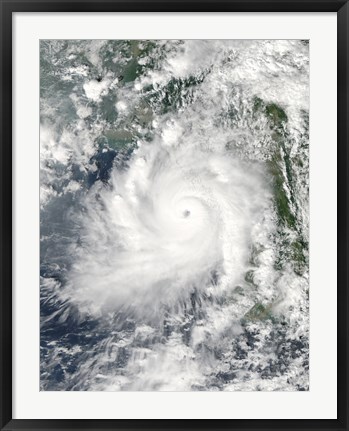 Framed Cyclone Giri moves Ashore over Burma Print