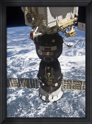 Framed Soyuz TMA-19 spacecraft docked to the Rassvet Mini-Research Module 1 Print