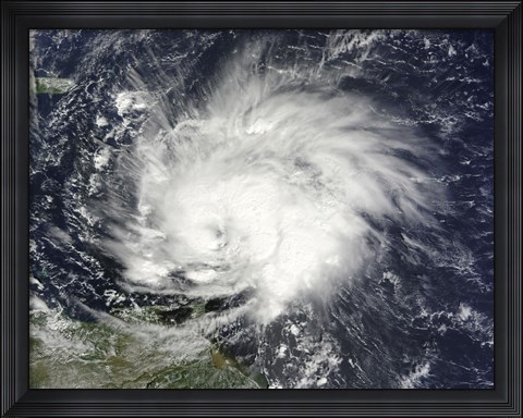 Framed Hurricane Tomas over the Lesser Antilles Print