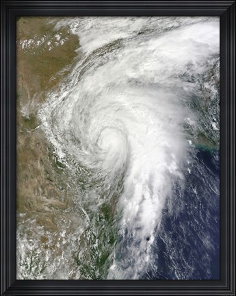 Framed Tropical Storm Hermine over Texas Print