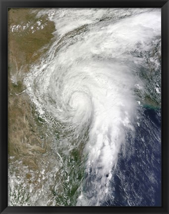 Framed Tropical Storm Hermine over Texas Print