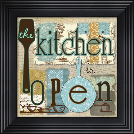 Framed Kitchen is Open Print