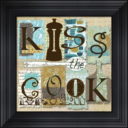Framed Kiss the Cook Print