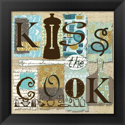 Framed Kiss the Cook Print