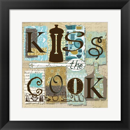 Framed Kiss the Cook Print