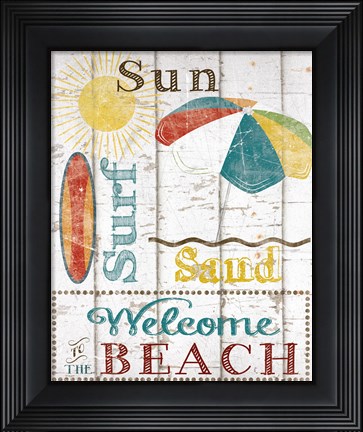 Framed Sun, Surf &amp; Sand Print
