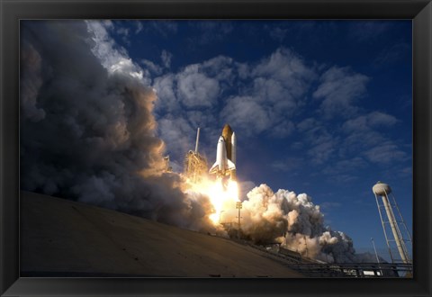 Framed Space Shuttle Atlantis Lifts off from the Launch pad at Kennedy Space Center, Florida Print