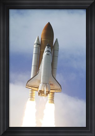 Framed Space Shuttle Atlantis Lifts Off from Kennedy Space Center Print