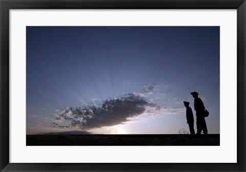 Framed Russian Security Patrol the Railroad Tracks Print