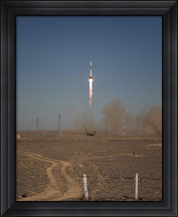 Framed Soyuz TMA-16 Launches from the Baikonur Cosmodrome in Kazakhstan Print