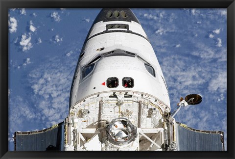 Framed View of Space Shuttle Endeavour&#39;s Crew Cabin and Forward Payload Bay Print