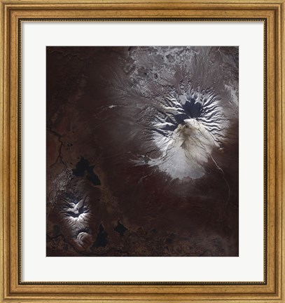 Framed Ash Stains on Russia&#39;s Shiveluch Volcano&#39;s Slopes Print