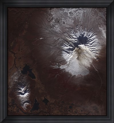 Framed Ash Stains on Russia&#39;s Shiveluch Volcano&#39;s Slopes Print