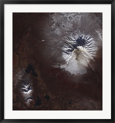 Framed Ash Stains on Russia&#39;s Shiveluch Volcano&#39;s Slopes Print