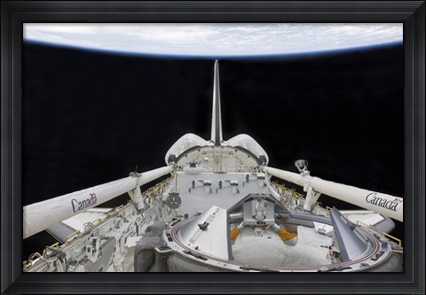 Framed partial view of Space Shuttle Endeavour&#39;s Payload Bay Print