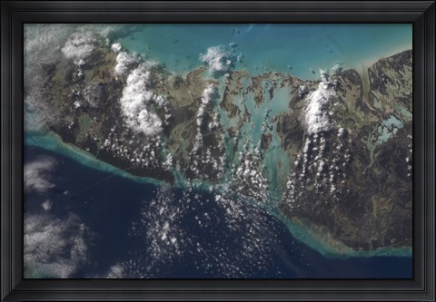 Framed Bahamas&#39; Andros Island and the Tongue of the Ocean Print
