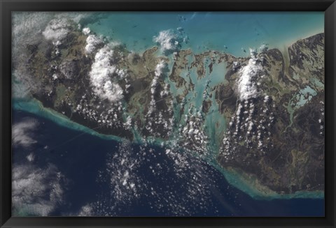 Framed Bahamas&#39; Andros Island and the Tongue of the Ocean Print