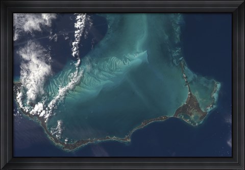 Framed Bahamas&#39; Lengthy Narrow Eleuthra Island Print