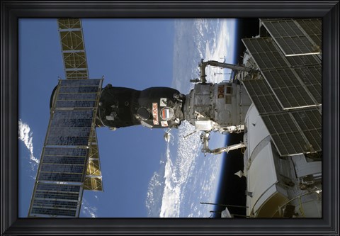 Framed Russia&#39;s Progress 35P is Docked to the Pirs Docking Compartment Print