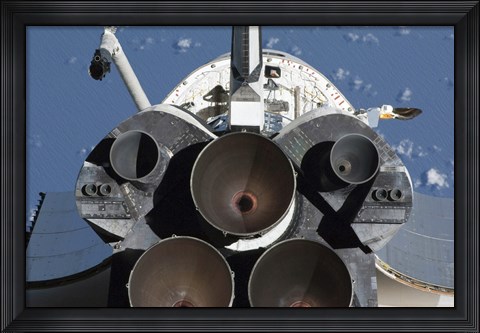 Framed View of the Three Main Engines of Space Shuttle Endeavour&#39;s aft Section Print
