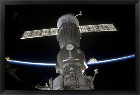 Framed Earth&#39;s Limb Intersects a Soyuz Spacecraft Print