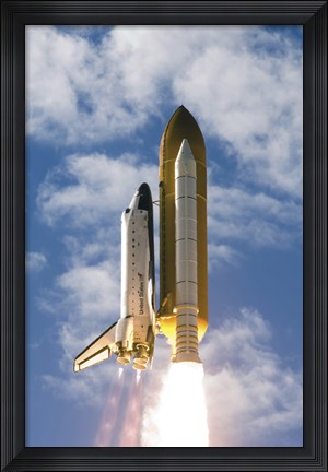 Framed Space Shuttle Atlantis Lifts off from its Launch Pad Print