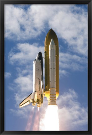 Framed Space Shuttle Atlantis Lifts off from its Launch Pad Print